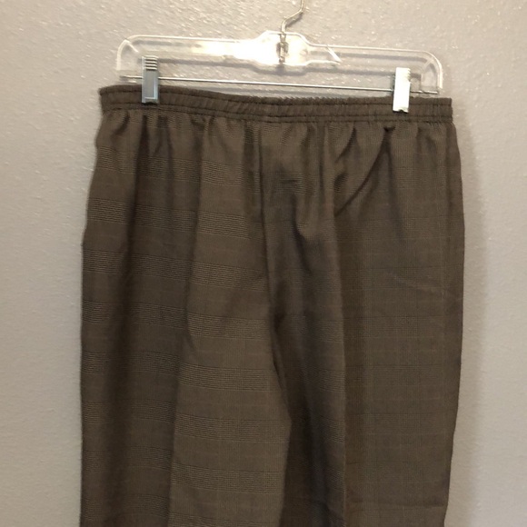 Vintage Blair houndstooth plaid pants Women's 16 Petite elastic waist pull on - Picture 7 of 12